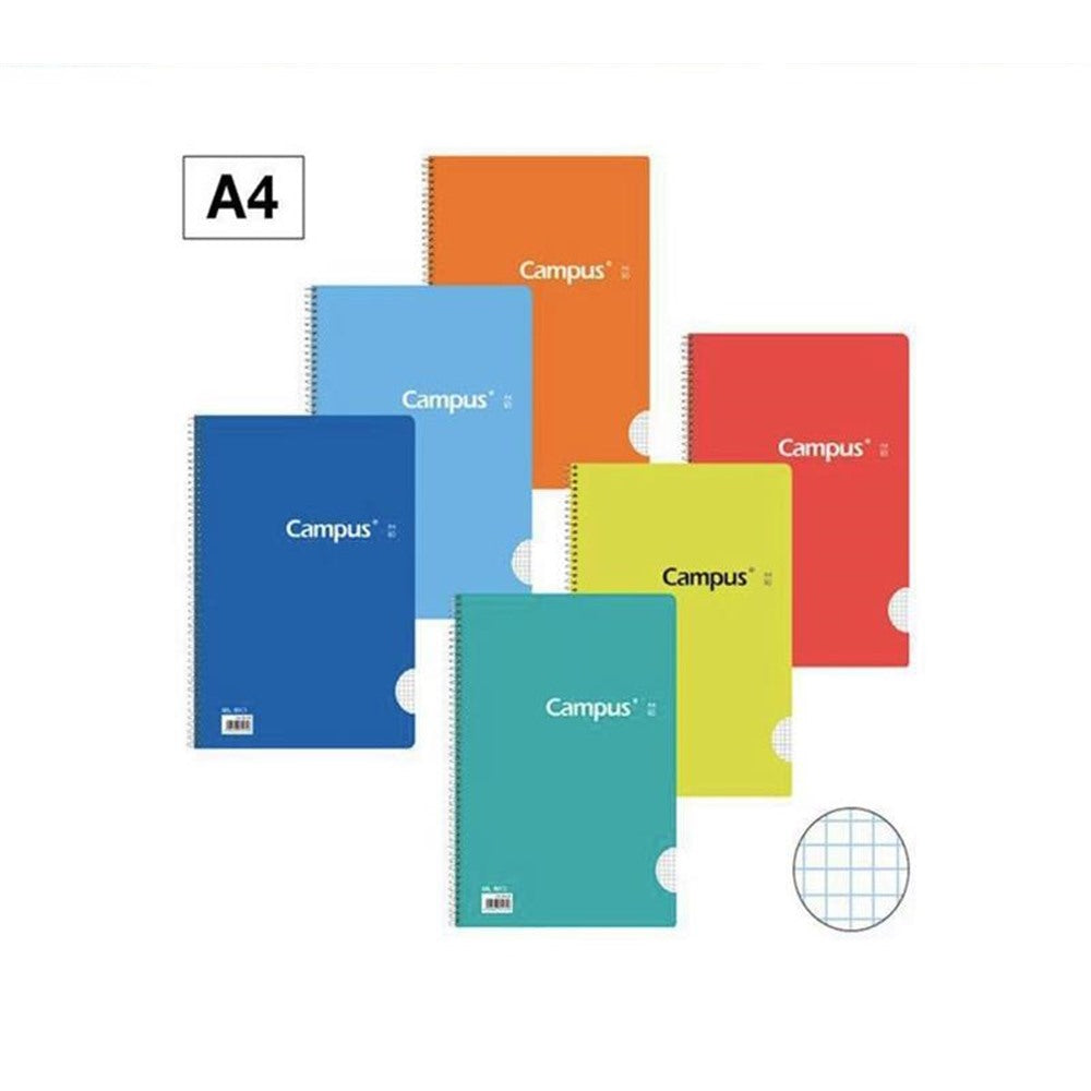 Cuaderno Campus A4 Cuadriculado 4x4mm, Tapa basica - pack de 6 uds en Colores Surtidos
