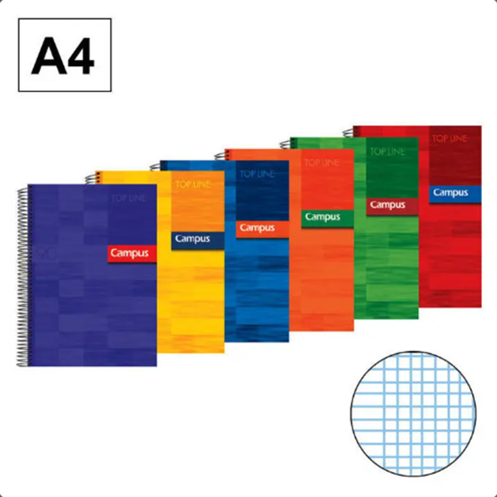 Campus A4 Extra Hard Cover Graph Paper Notebook 80 sheets 90gsm, pack of 6 units
