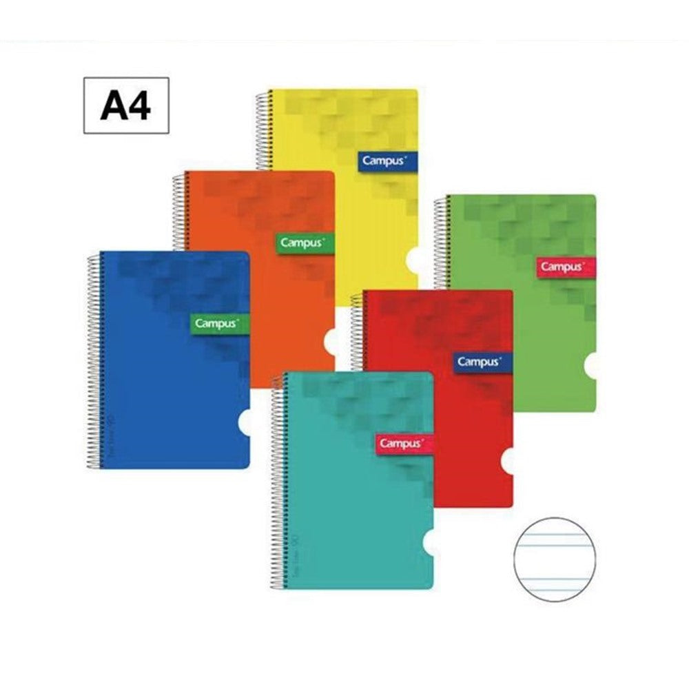CAMPUS BLOC 1 LINE A4 80 SHEETS PP COVER 90GR HN ASSORTED COLORS