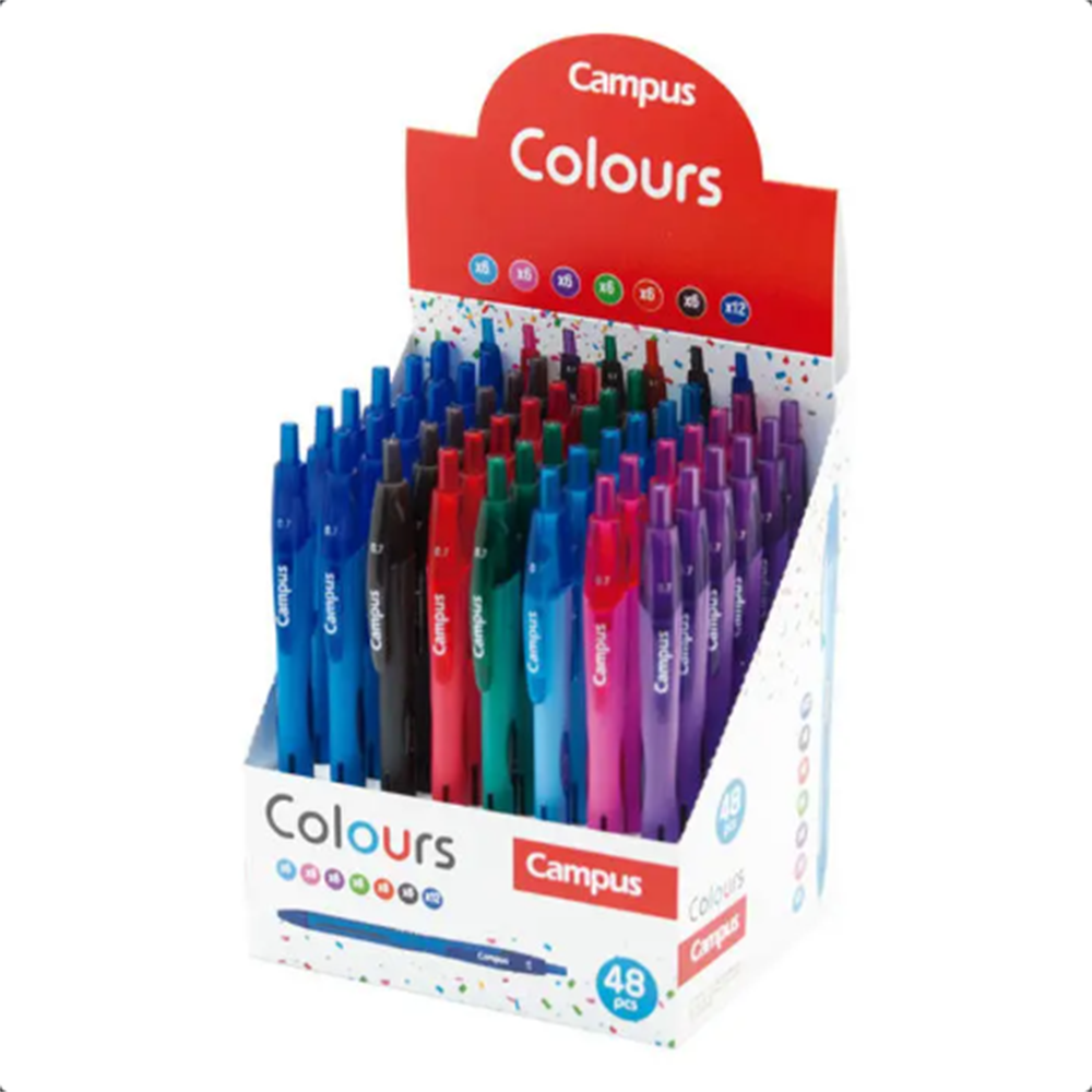 Bolígrafos Campus Colores Surtidos,pack de 8 uds