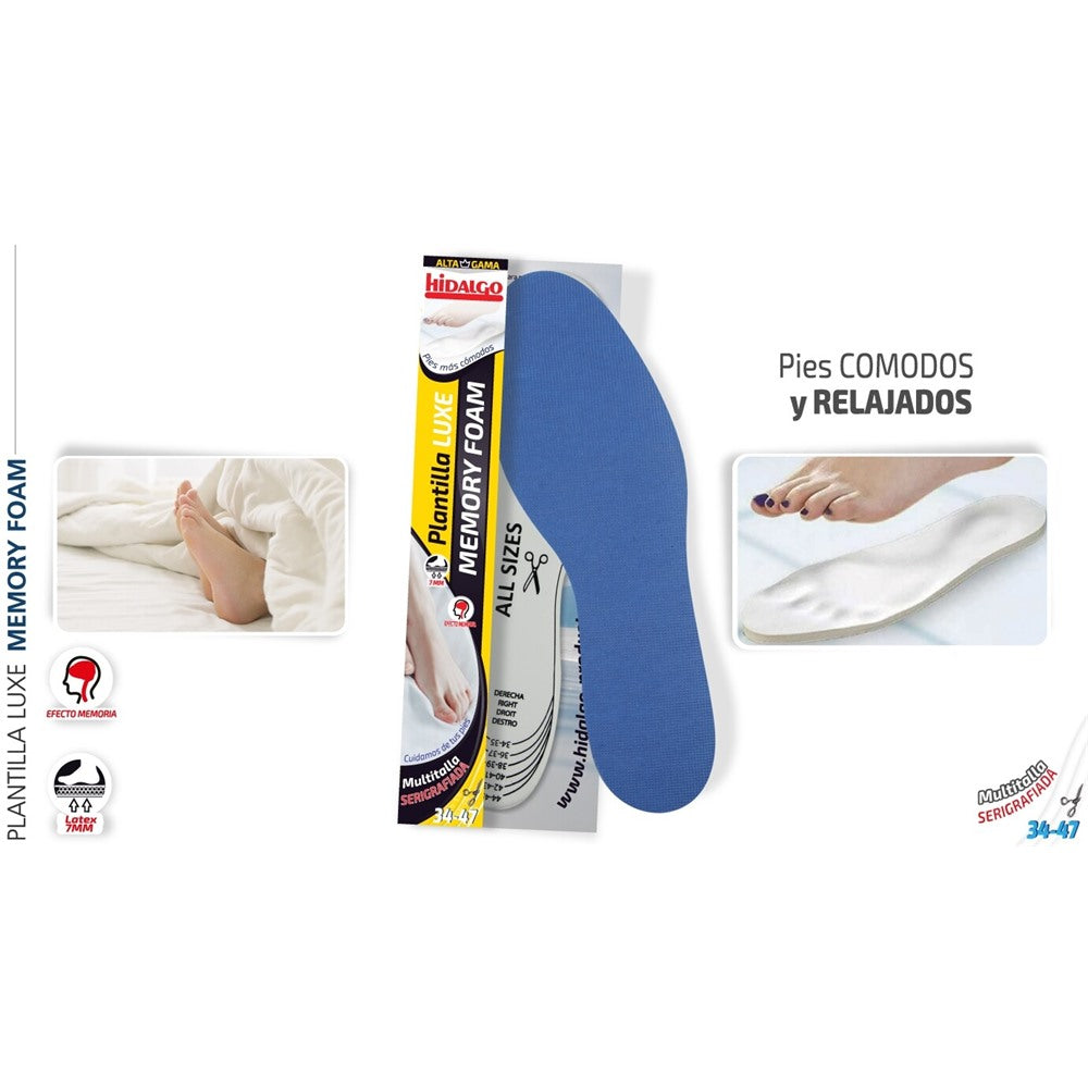 Plantillas memory foam recortables, talla 39-47