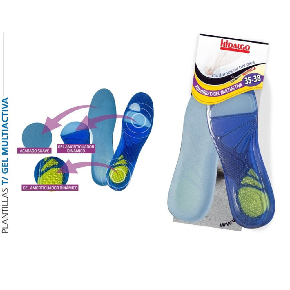 Plantillas gel multiactivas amortiguantes, talla 35-38