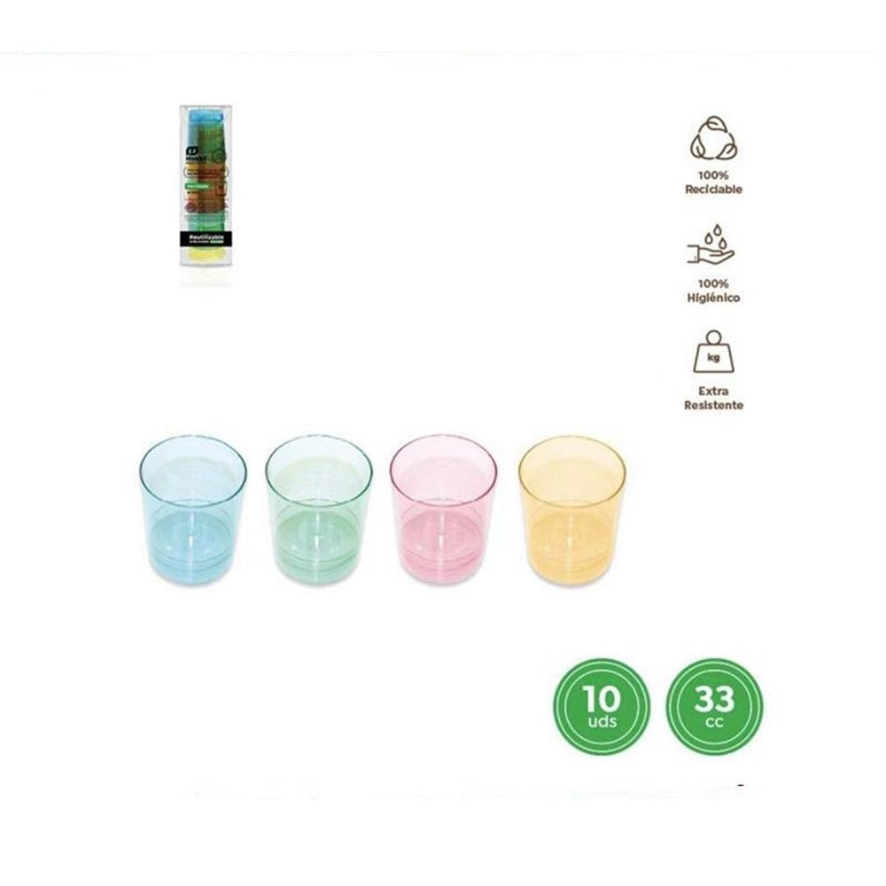 Reusable Shot Glass 33cc Assorted Colors (10 pcs)