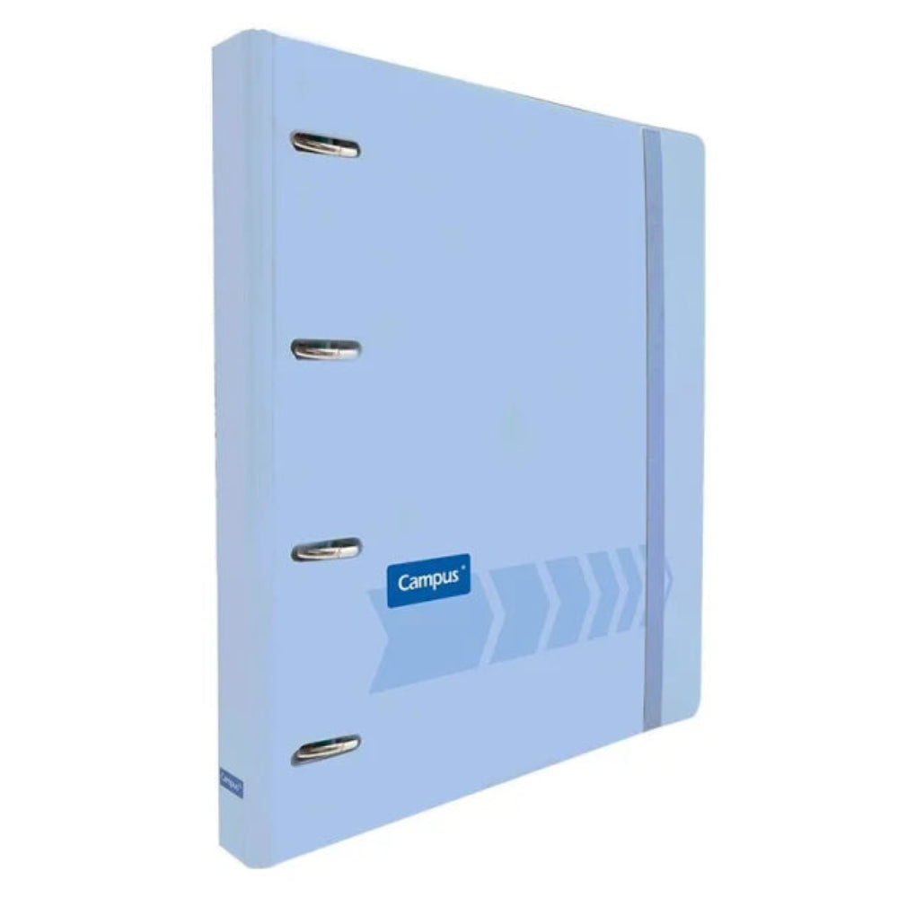 Carpeta Ringbook Campus University 4 Anillas +100 Recambios Tapa Azul Pastel