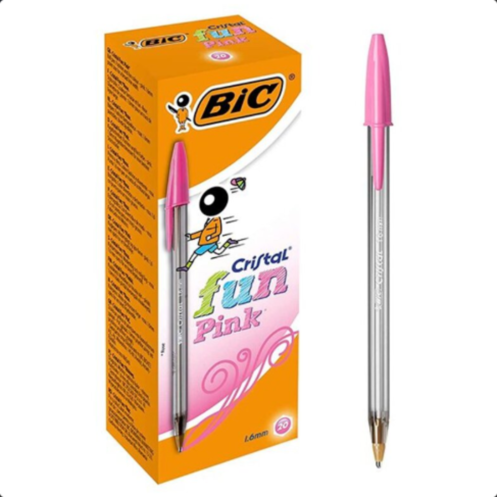 Caja de 20 Bolígrafos BIC Cristal Fun Colores