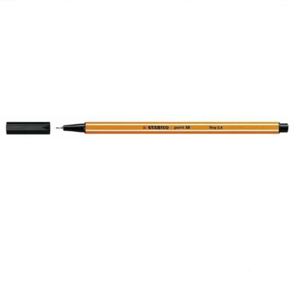 STABILO Point 88 Fine Black Marker Pen, pack of 10 marker pens
