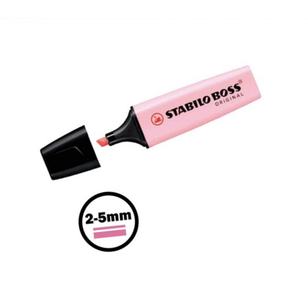 Stabilo Boss Pastel Pink Highlighter Pen, Pack of 10.