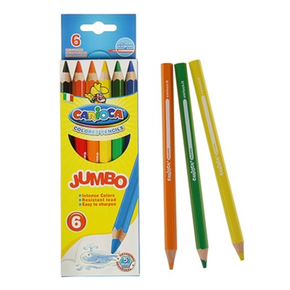 Case of 6 Jumbo Maxi Hexagonal Colouring Pencils