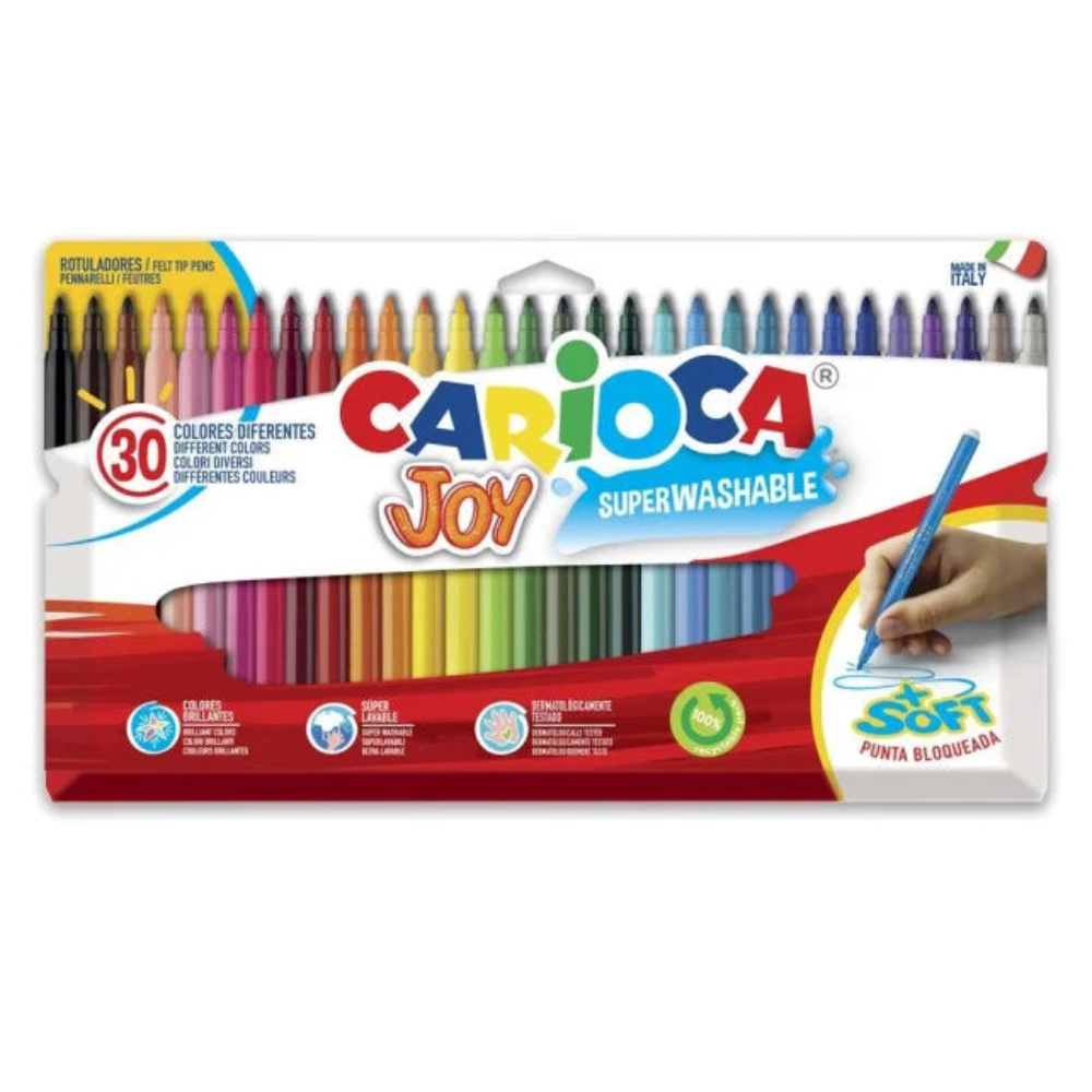 Set de 30 Rotuladores Escolares Punta Fina CARIOCA Joy
