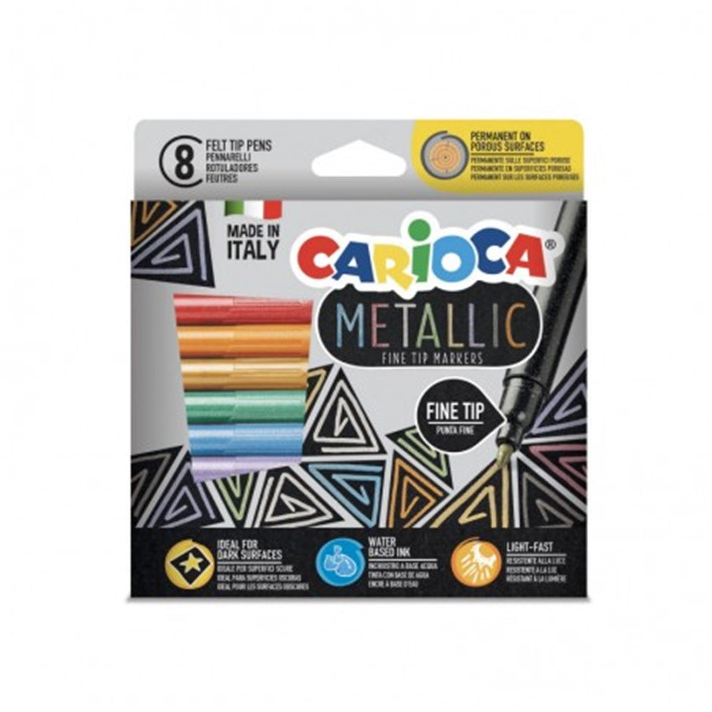 Estuche de 8 Rotuladores Metálicos Metallic Punta Fina