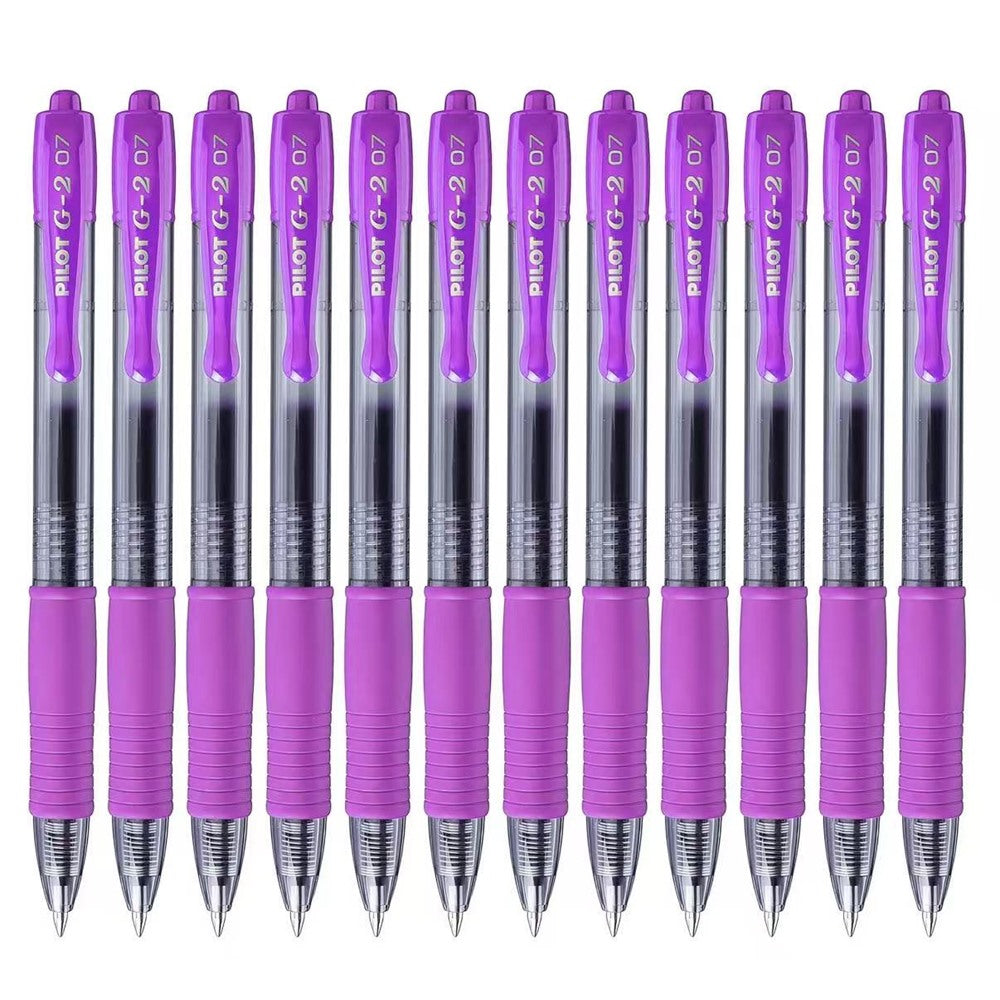 Pilot G-2 Gel Ink Pens, Medium Point, 0.7 mm, Purple, 12 Count