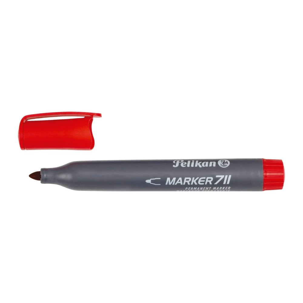 Pelikan Marker Permanent 711 Rojo (Punta Redonda),pack de 10 unidades