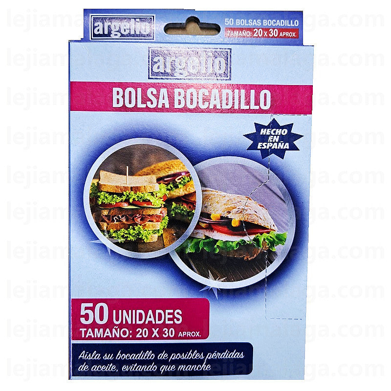Set of Snack Bags Argelio 50 Units 20x30cm, pack of 6 boxes
