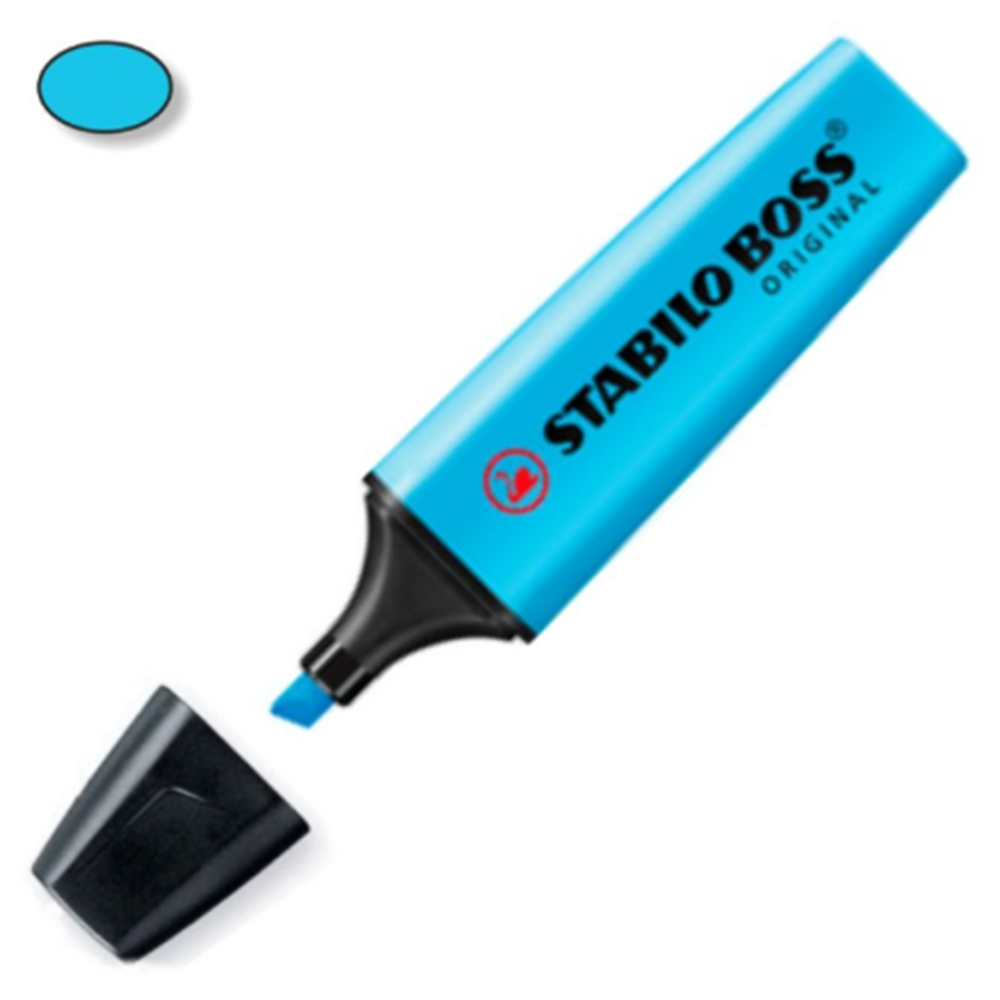 Stabilo Boss Classic Blue Highlighter, pack of 10 units