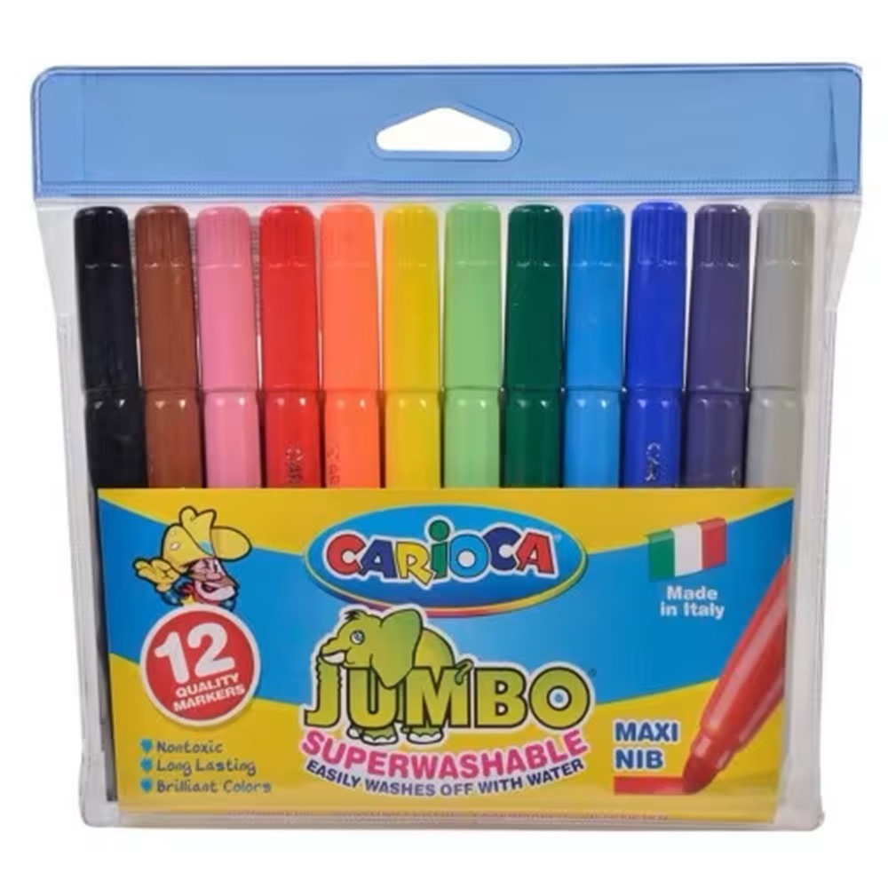 Rotulador Carioca Jumbo punta gruesa bolsa de 12 unidades