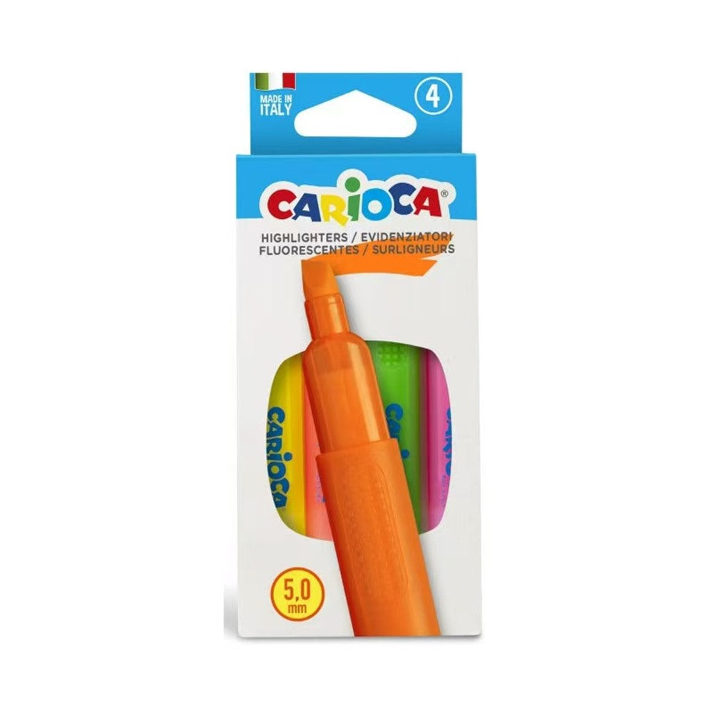 Pack of 4 Memory Fluorescent Highlighters Assorted Colors