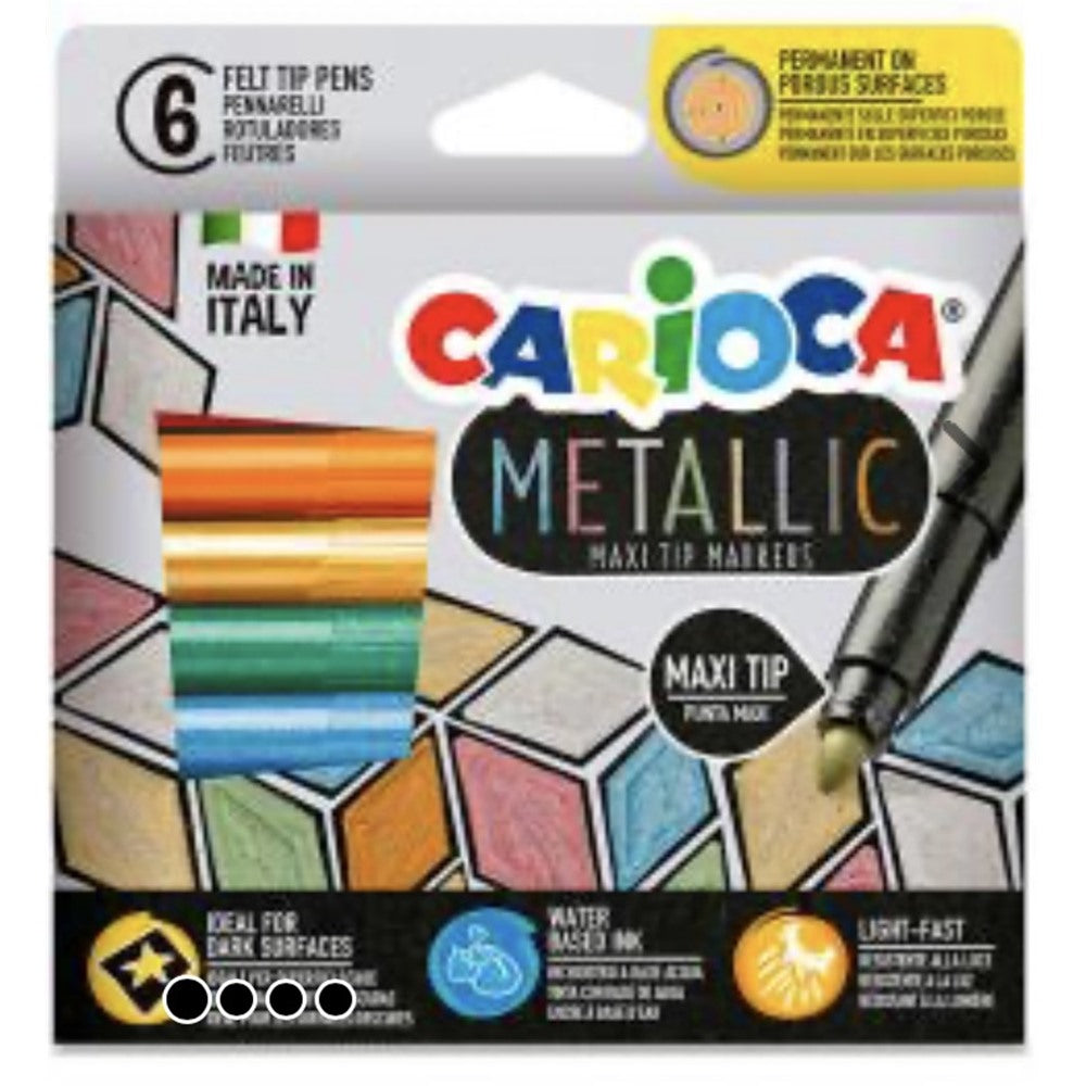 Estuche de 6 Rotuladores Metálicos Metallic Punta Maxi