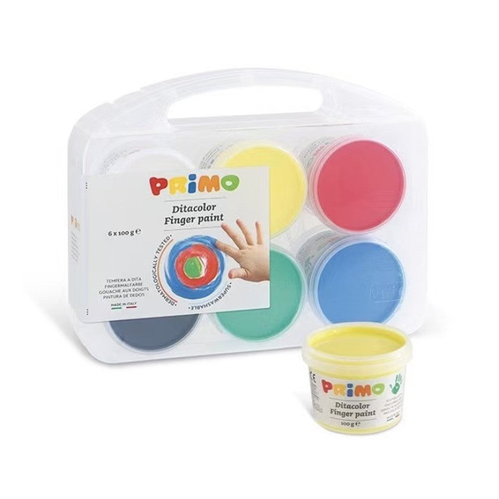 Maletín de Pintura de Dedos Primo Morocolor 6 Colores Básicos