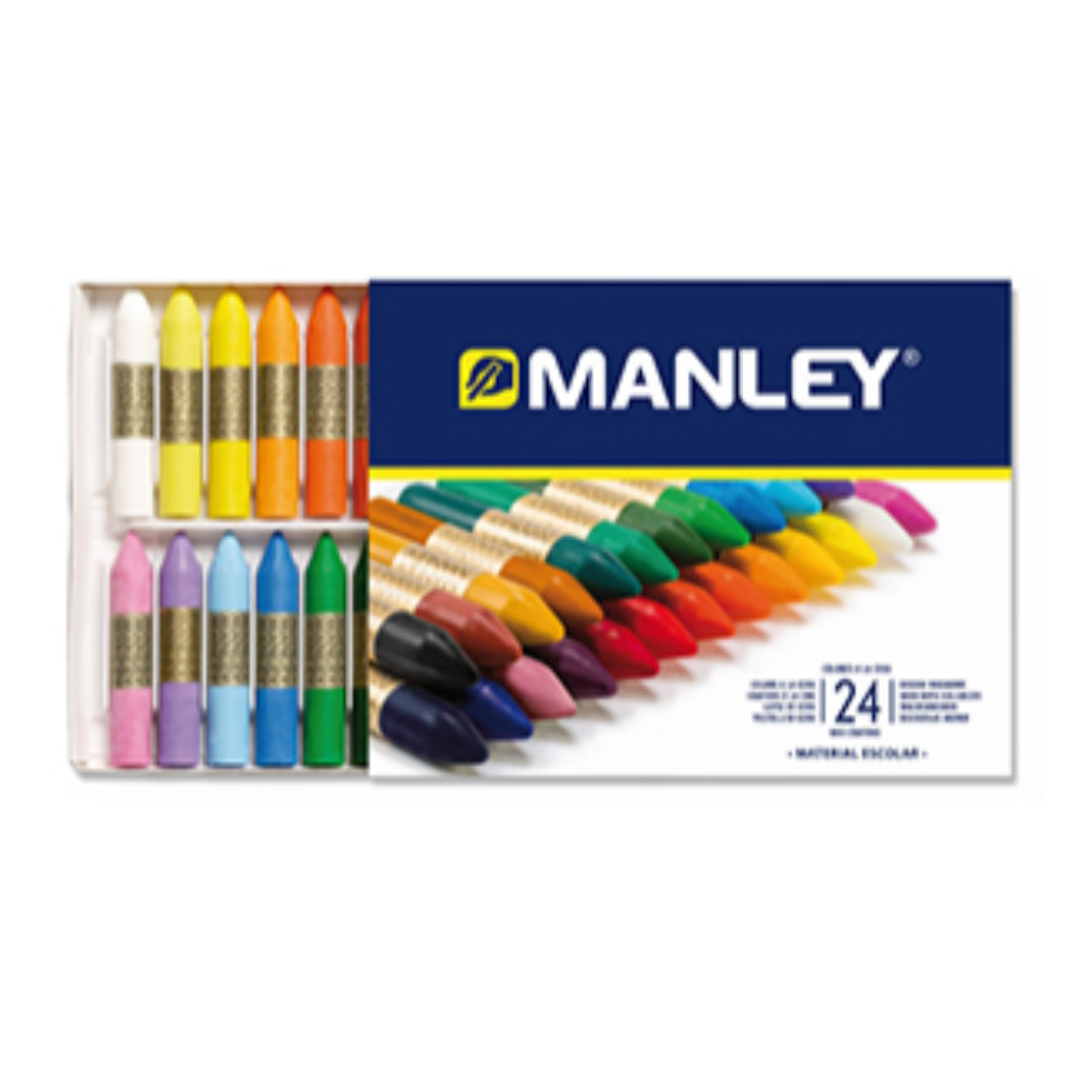 Set of 24 Manley Soft Crayons Assorted Colors