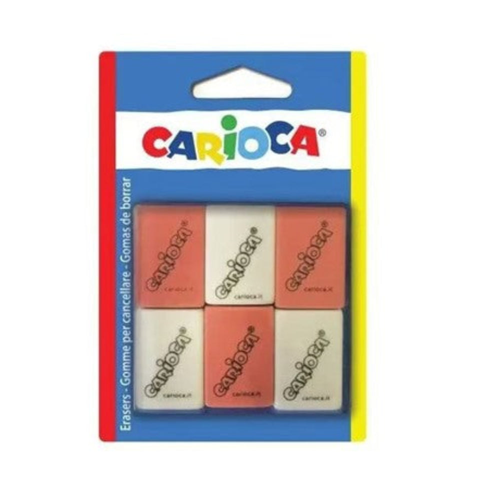Blister pack of 6 CARIOCA Square Erasers, 4-pack