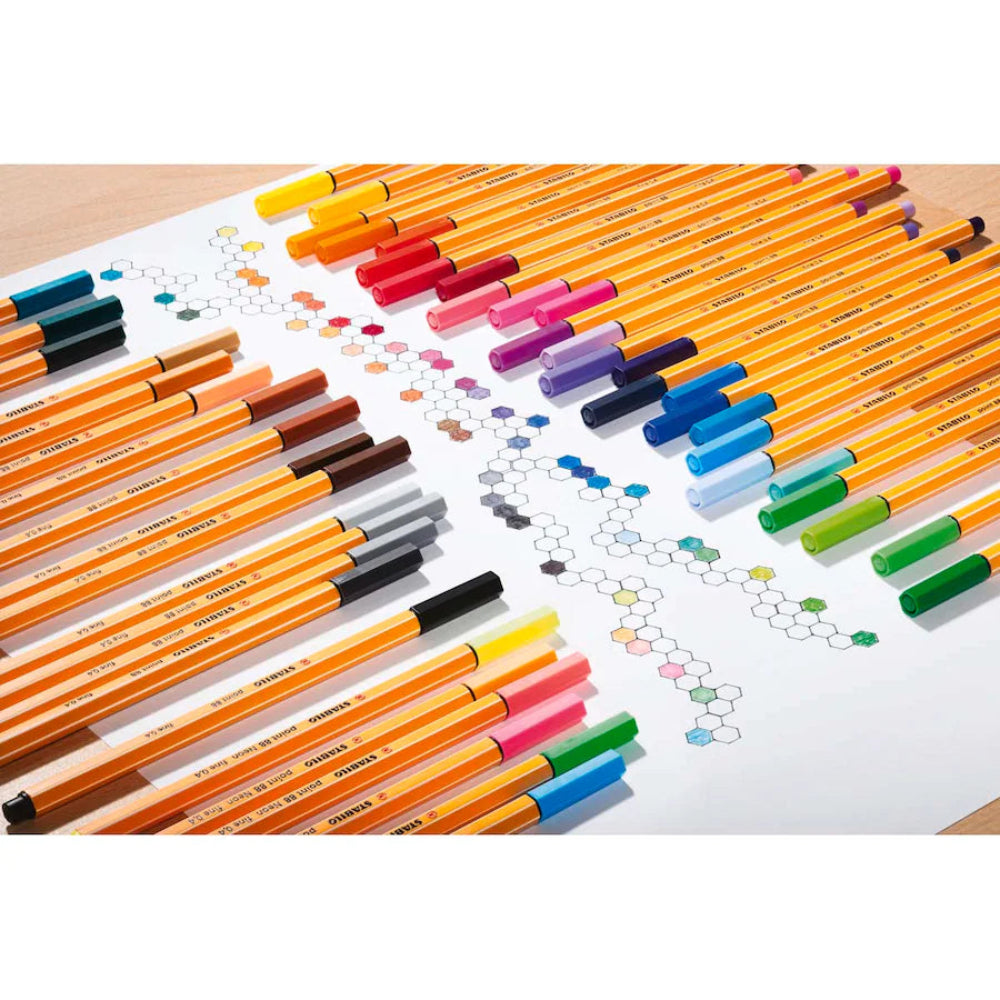 STABILO Point 88 Fine Nanranja Neon fineliner, pack of 10 fineliners