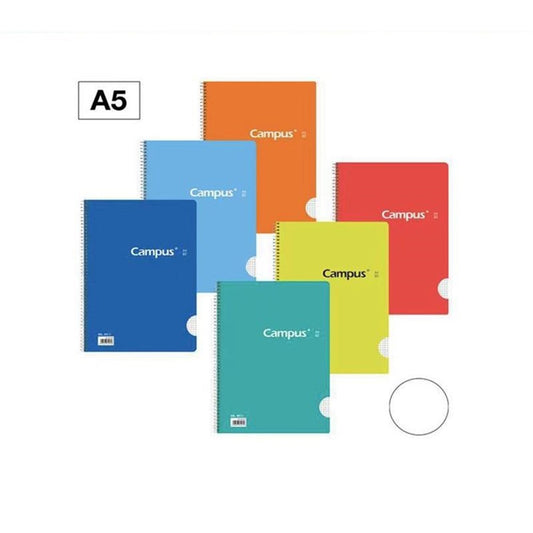 Campus A5 Plain Notebook Basic Cover - pack of 6 units in Assorted Colors