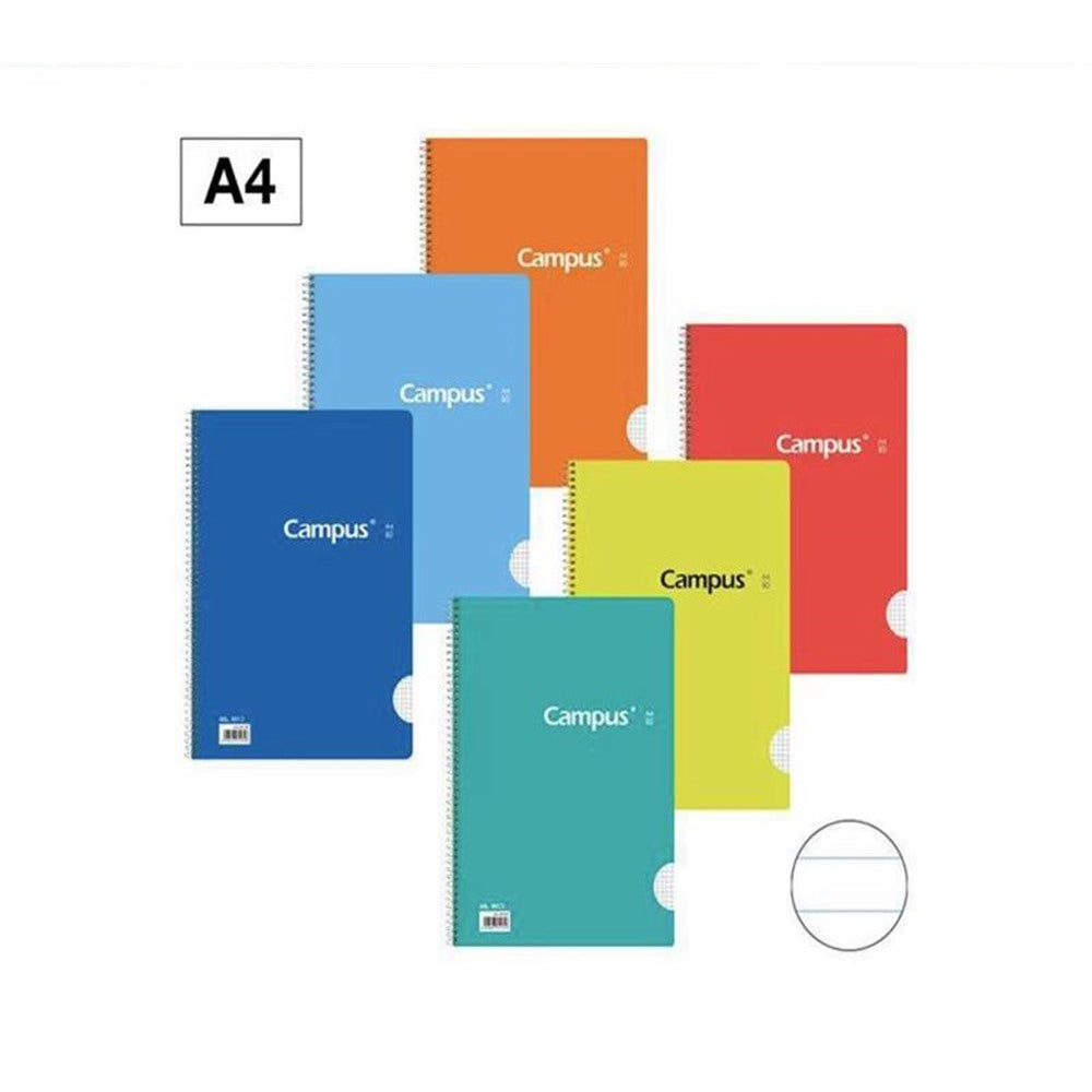 CAMPUS A4 BLOC 80 SHEETS 1 HORIZONTAL RULE BASIC COVER 60GSM, pack of 6 units