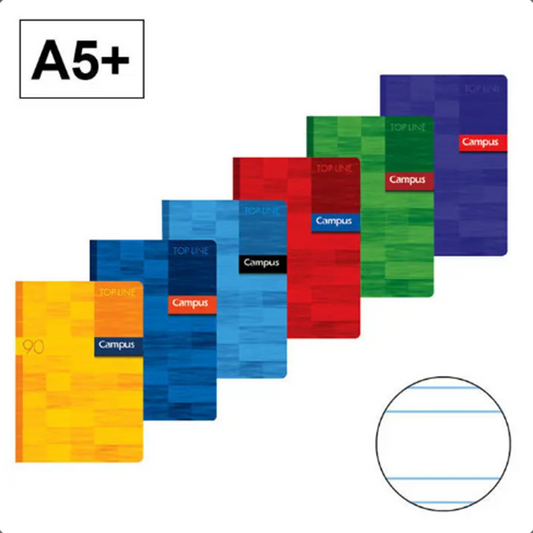 Campus A5 Stapled Lined Notebook 48 sheets 90g 2.5mm, pack of 6 units