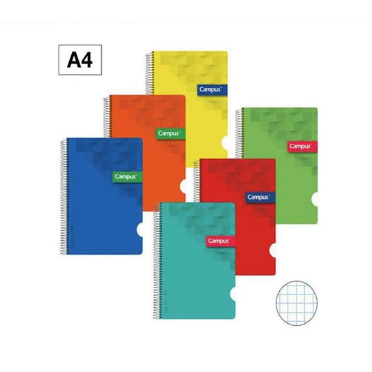 6-Pack A4 Spiral Notebooks | Multicolor Polypropylene Covers