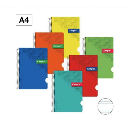 CAMPUS BLOC 1 LINE A4 80 SHEETS PP COVER 90GR HN ASSORTED COLORS