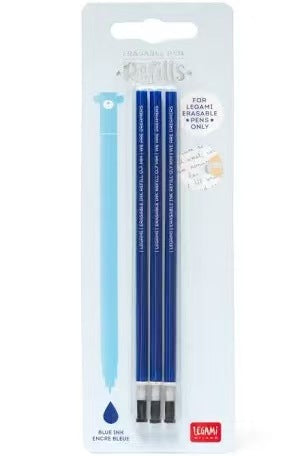 Blister of 3 Erasable Pen Refills, 0.7mm Tip, Blue Ink