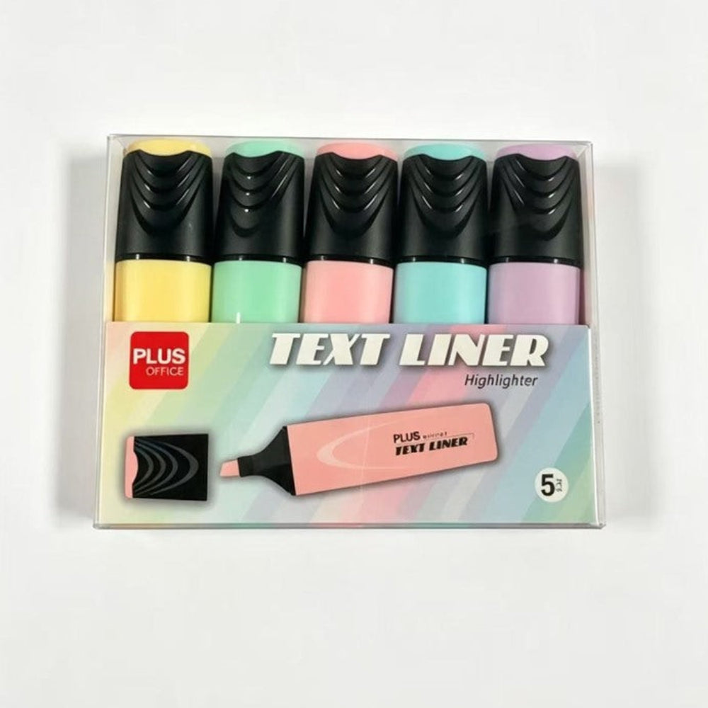 Marcadores Fluorescentes Plus Office Text Liner Pastel (Pack 5Uds)