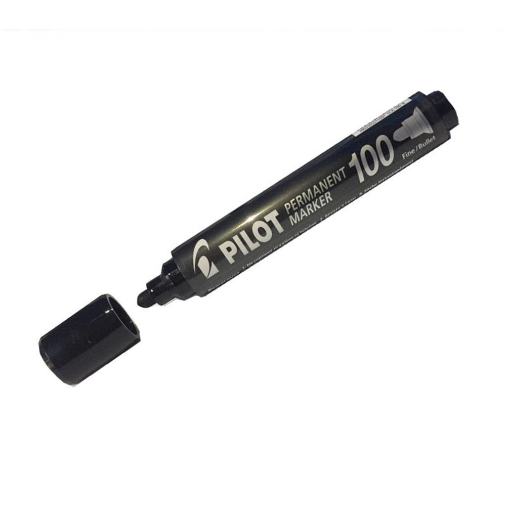 Marcador Permanente Pilot SCA-100 Punta Cónica Negro, pack de 12uds