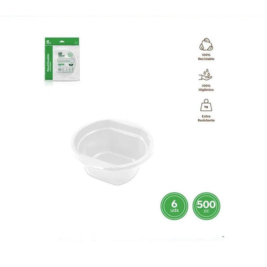 Reusable Plastic Bowl 500cc (6 units)