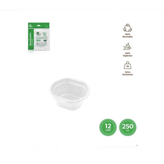 Reusable Plastic Bowl 250cc (12 units)