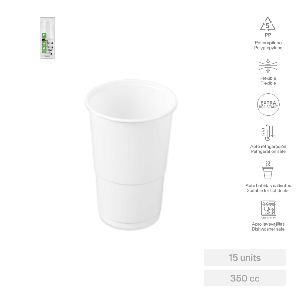 Unbreakable Reusable Cup 330cc (50 units)