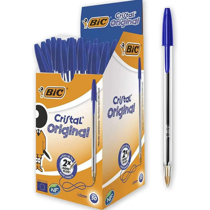 Box of 50 BIC Cristal Original Blue Ballpoint Pens