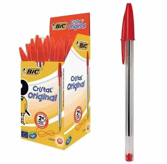 Box of 50 BIC Cristal Original Red Pens