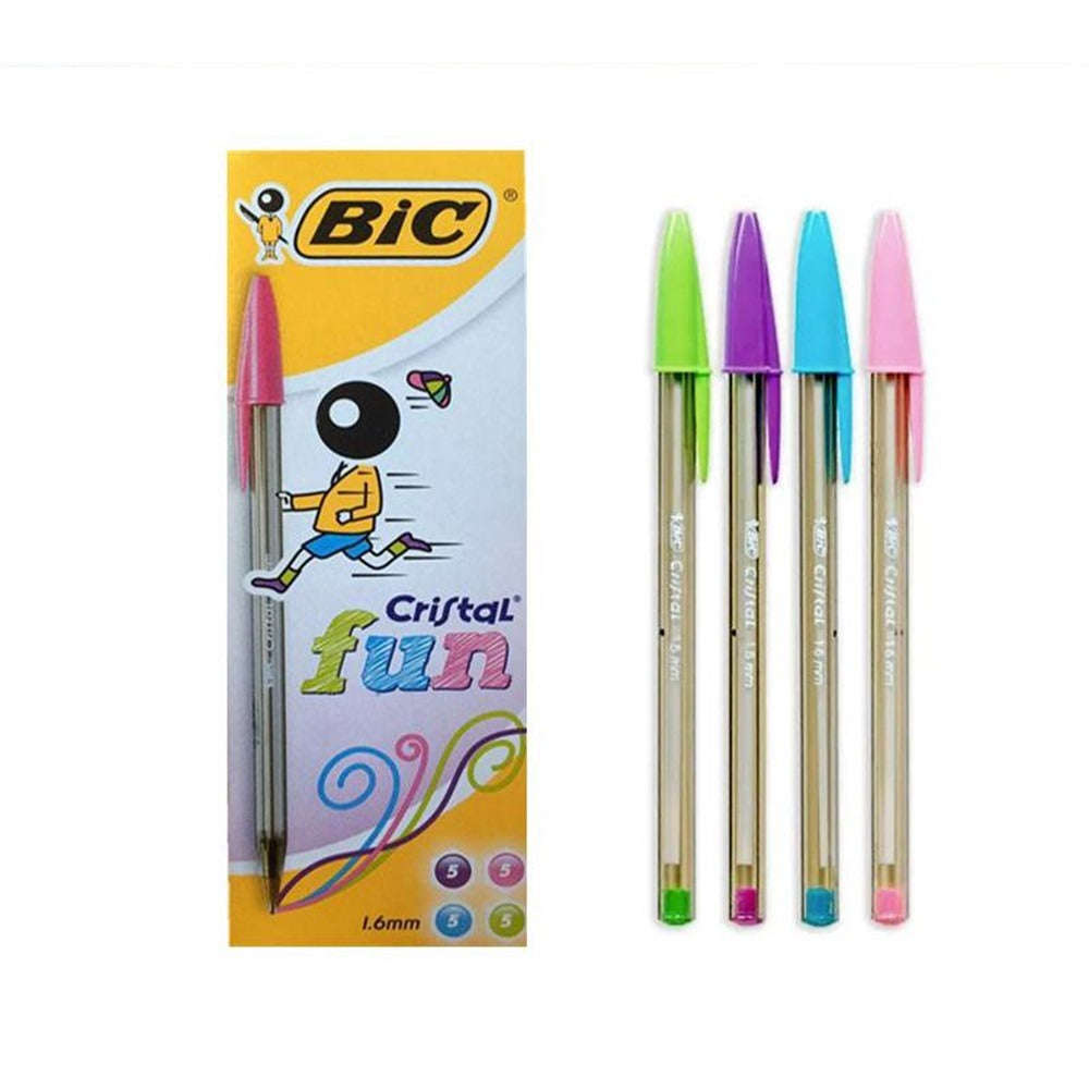 Caja de 20 Bolígrafos BIC Cristal Fun Colores