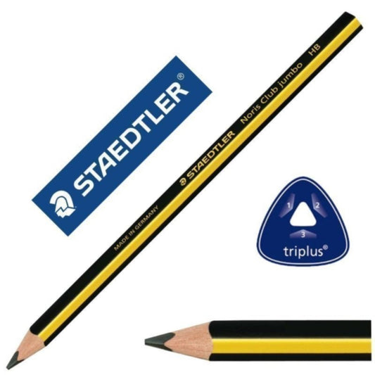 BOX OF 12 STAEDTLER NORIS JUMBO TRIPLUS THICK PENCILS 119-HB