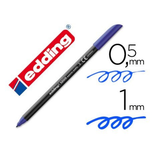 Edding 1200 Fineliner Blue Marker (pack of 10)