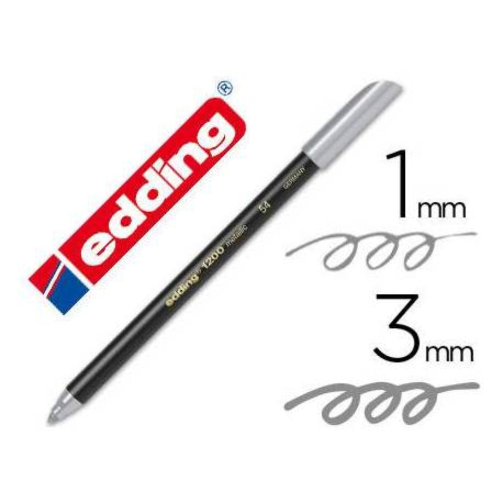 Rotulador Edding 1200 Metálico Plateado N54 (pack 10uds)