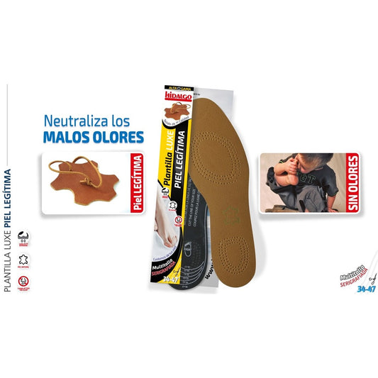 Luxury genuine leather trimmable insoles, size 34-47