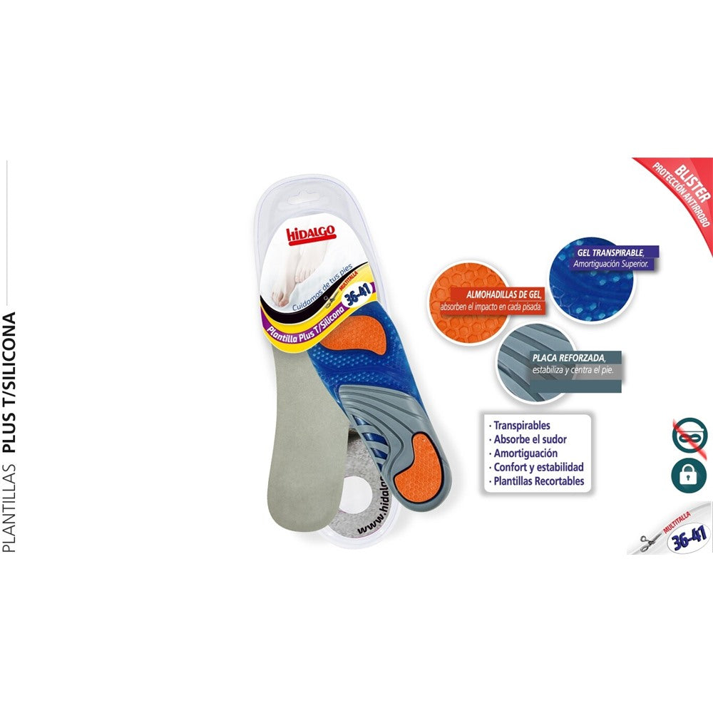 Plus shock-absorbing silicone insoles 36-41