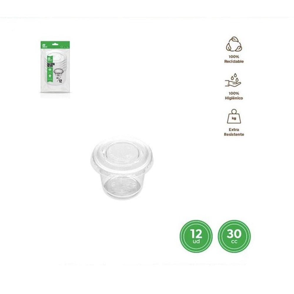 Plastic Containers with Lids 30cc 12 pcs