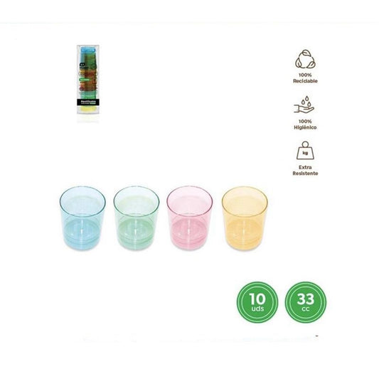 Reusable Shot Glass 33cc Assorted Colors (10 pcs)