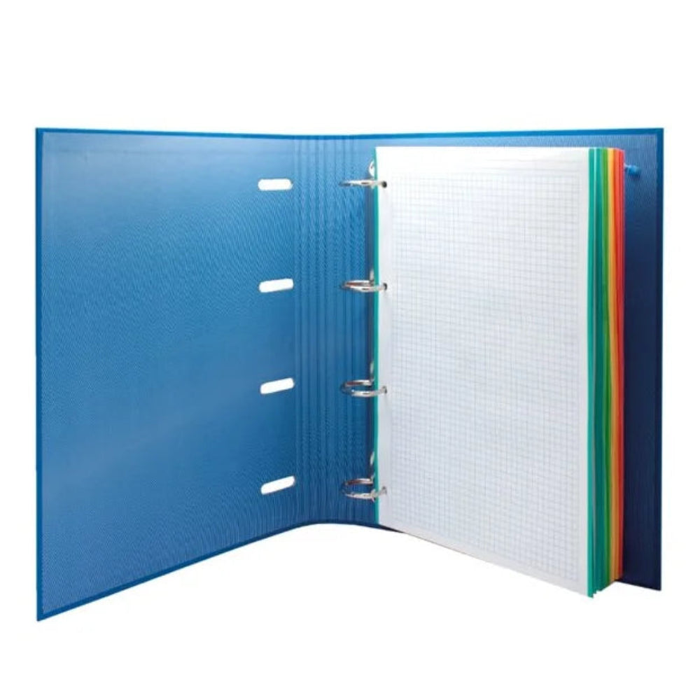 Ringbook Soft Campus University 4-Ring Folder + 100 Refills Blue Cover