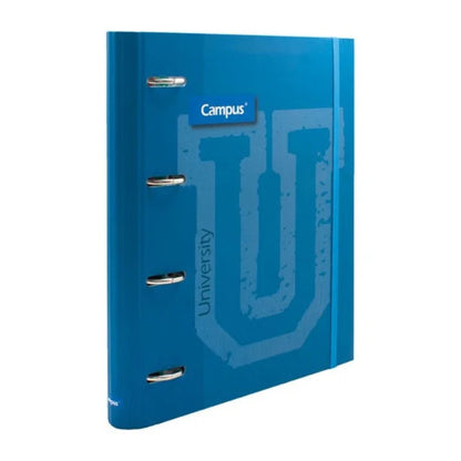 Ringbook Soft Campus University 4-Ring Folder + 100 Refills Blue Cover