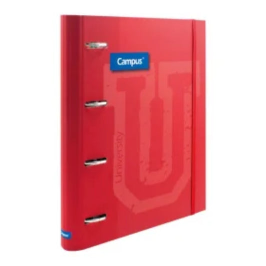 Ringbook Soft Campus University 4-Ring Binder + 100 Refills Red Cover