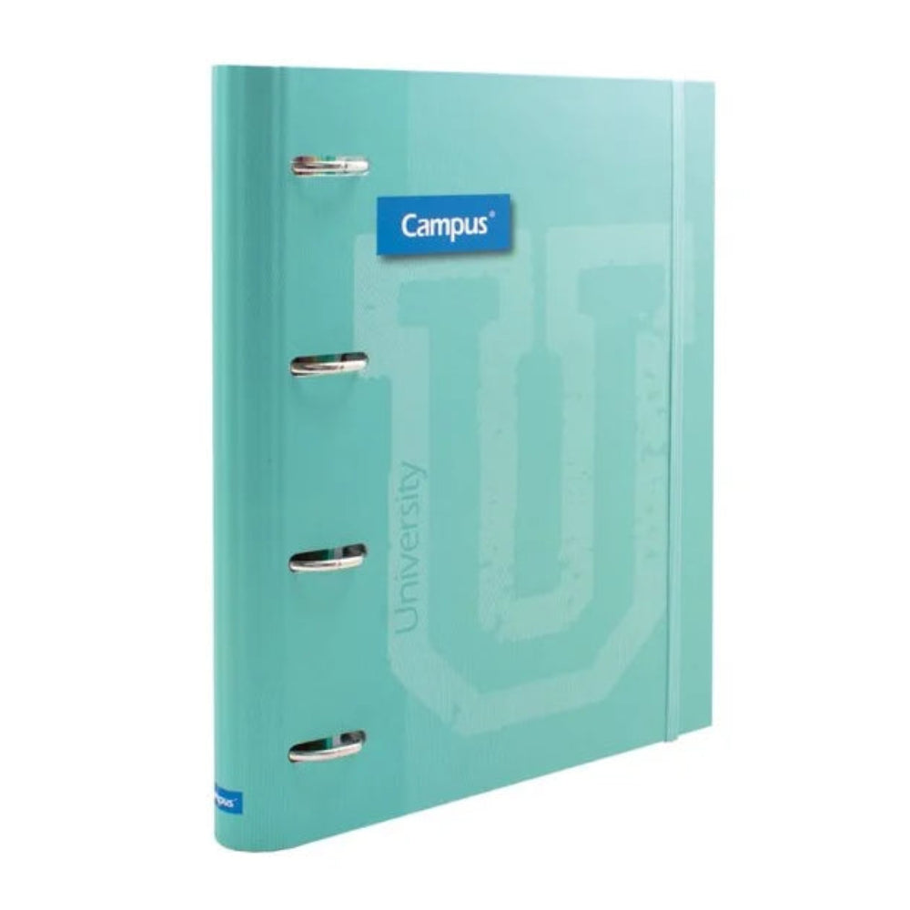 Carpeta Ringbook Soft Campus University 4 Anillas + 100 Recambio Tapa Turquesa